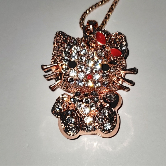 "HELLO KITTY CUTIE!" SUPER CUTE HELLO KITTY RHINESTONE NECKLACE BRAND NEW! - Picture 6 of 8